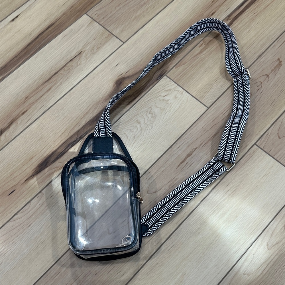 Transparent Crossbody Bag with Black Trim
